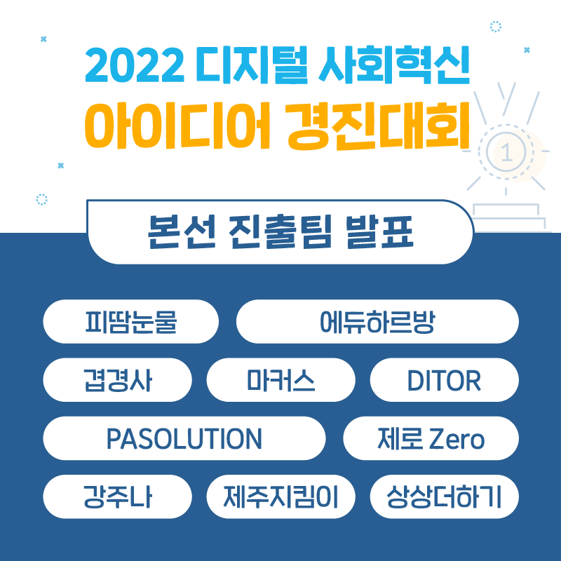 2022 디지털 사회혁신 아이디어 경진대회 예선 결과 발표